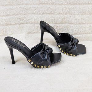 Cape Robbin Black Heels with Gold Studs
